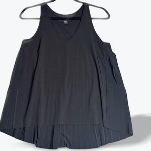 Athleta Swing Forward‎ Pleated Tank Top Black Racerback Sleeveless NEW